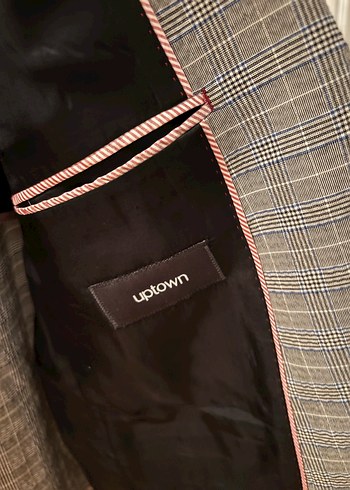 Uptown Gri Kareli Erkek Ceket - Görsel 3