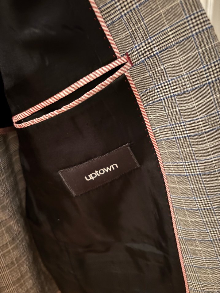 Uptown Gri Kareli Erkek Ceket - Görsel 3