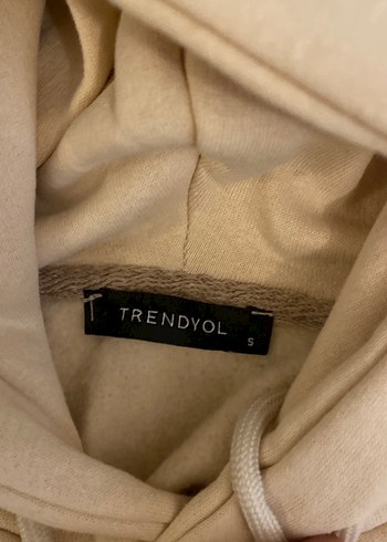 Bej Kapüşonlu Salaş Kadın Sweatshirt - Görsel 3