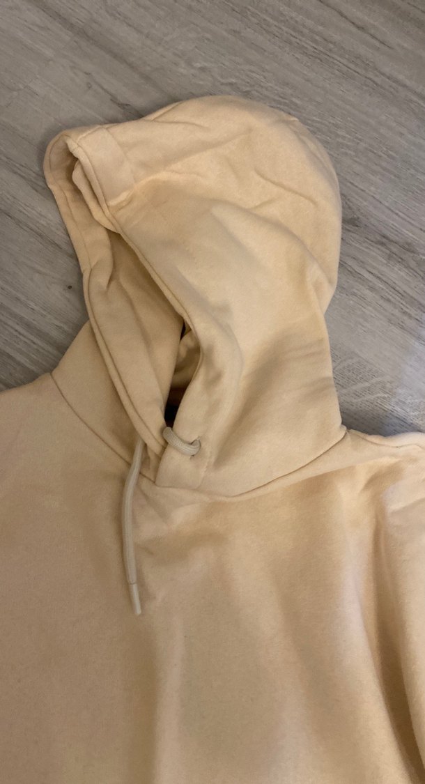 Bej Kapüşonlu Salaş Kadın Sweatshirt - Görsel 2