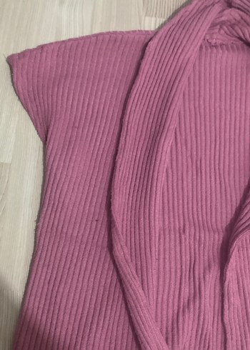 Bohem Tarz Pembe Triko Boğazlı Kolsuz yelek - Görsel 2