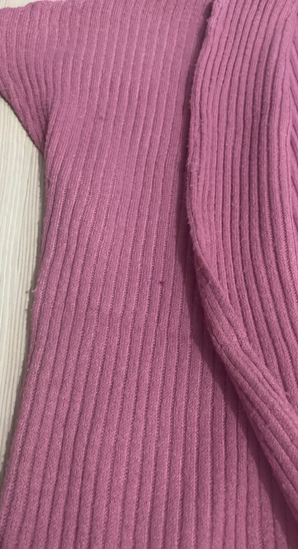 Bohem Tarz Pembe Triko Boğazlı Kolsuz yelek - Görsel 3