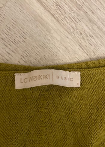 Kadın Haki V Yaka Uzun Kollu Triko Kazak - Görsel 2