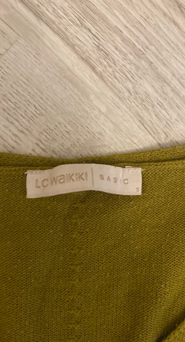 Kadın Haki V Yaka Uzun Kollu Triko Kazak - Görsel 2