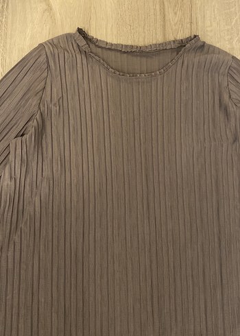 Kadın Gri Uzun Pliseli Elbise - Görsel 3