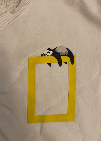 Beyaz Uzun Kollu Baskılı Kadın Sweatshirt - Görsel 2