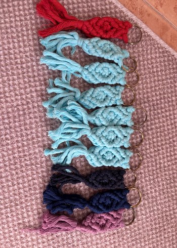 Bohem Çok Renkli Püsküllü Anahtarlık - Görsel 10