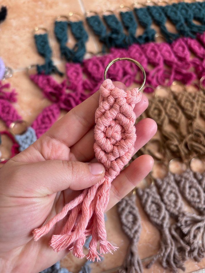 Bohem Çok Renkli Püsküllü Anahtarlık - Görsel 5