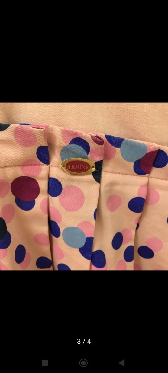 Puantiyeli Pilili Pembe Uzun Etek - Görsel 3