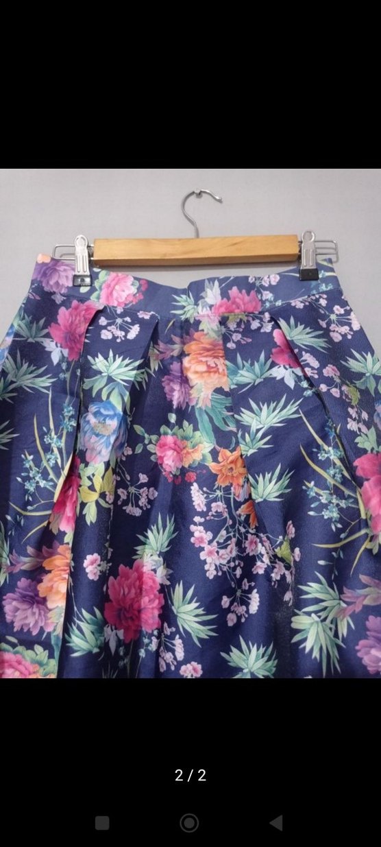 Çiçek Desenli Uzun Pilili Kadın Etek - Görsel 2