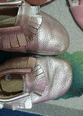 Düğmeli Kız Çocuk Pembe Sıcak Panduf - Görsel 3