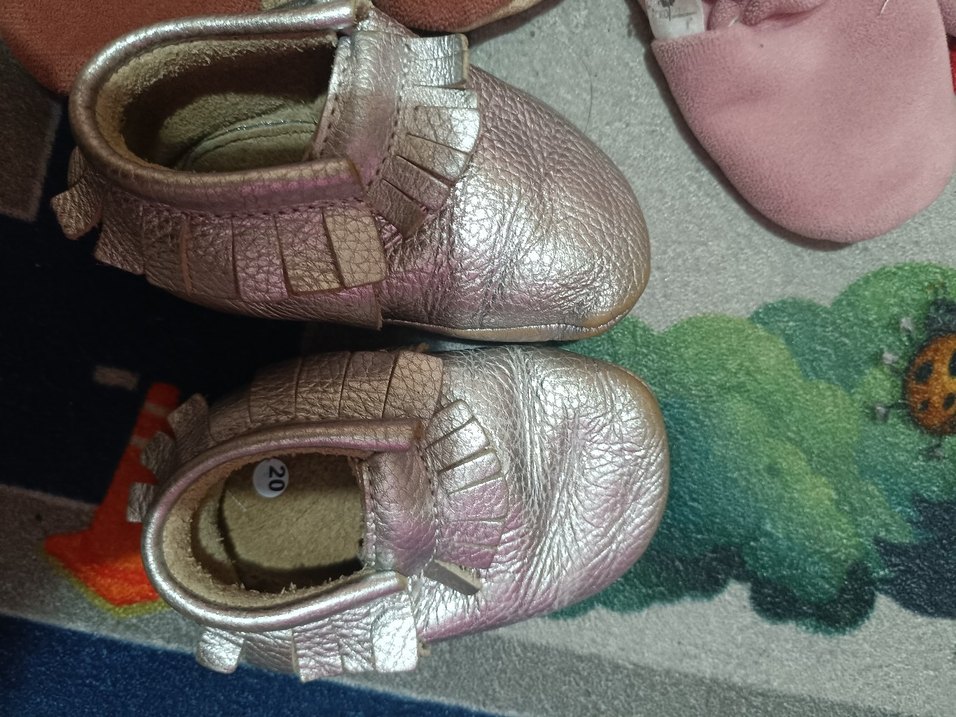 Düğmeli Kız Çocuk Pembe Sıcak Panduf - Görsel 3