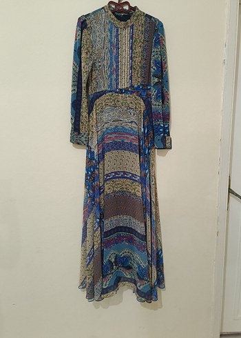 Uzun Bohem Desenli Kadın Elbise - Görsel 2