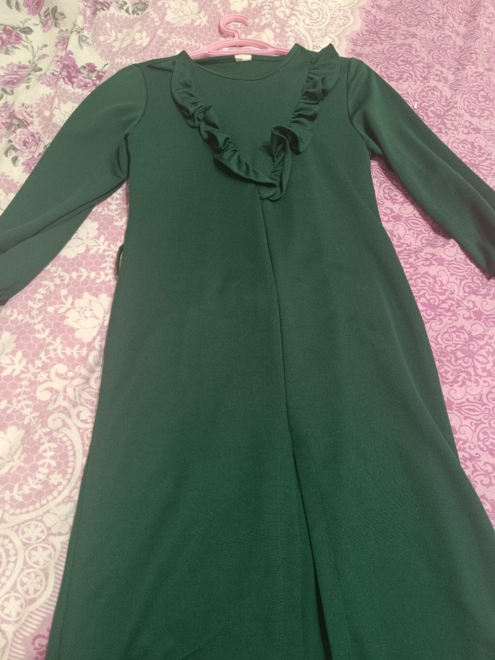 Kadın Yeşil Uzun Kollu Fırfırlı ikili takım - Görsel 3