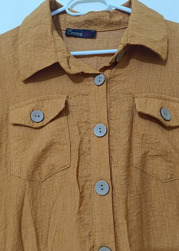 Düğmeli Keten Uzun Bohem Elbise - Görsel 3