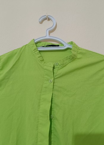 Uzun Kollu Yeşil Kadın Keten Elbise - Görsel 3