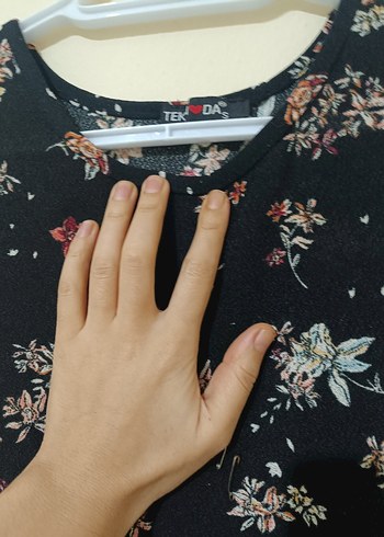 Çiçek Desenli Siyah Uzun Kollu Bohem Elbise - Görsel 3