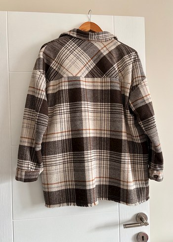 Kadın Kahverengi Ekose Pamuklu Gömlek - Görsel 2