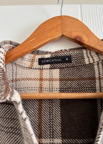 Kadın Kahverengi Ekose Pamuklu Gömlek - Görsel 3