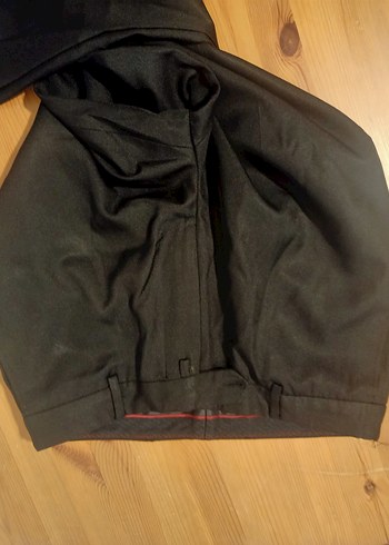 Siyah Drapeli İnce Kadın Pantolon - Görsel 2