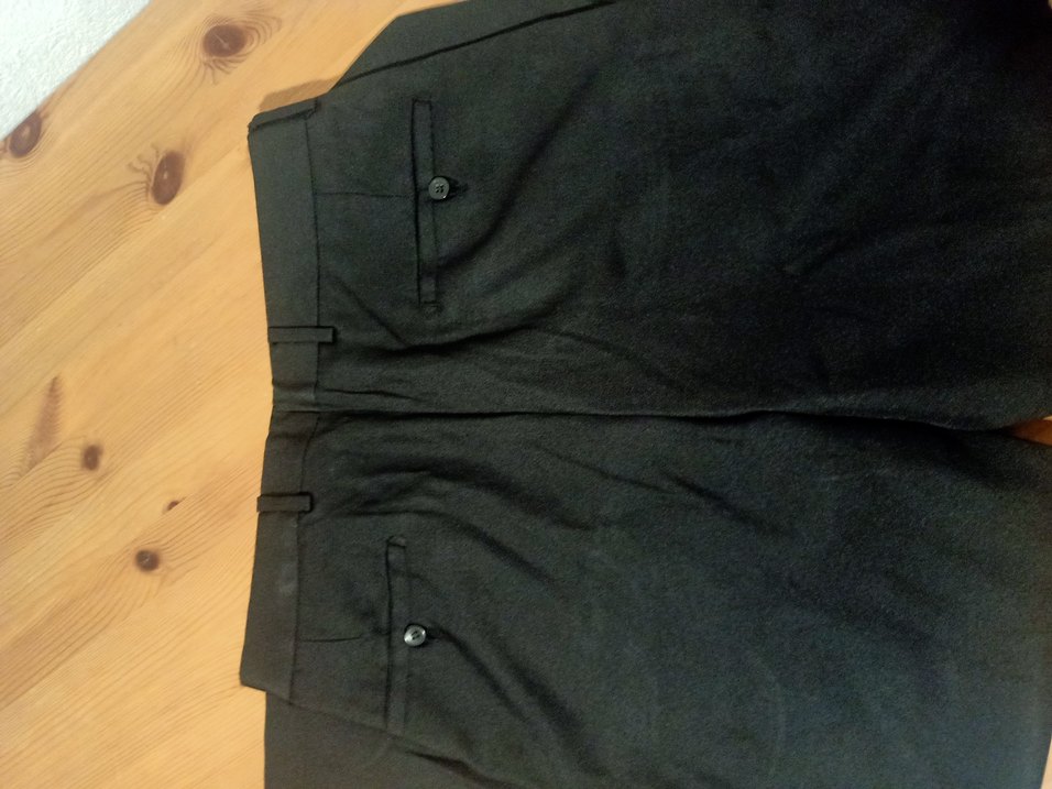 Siyah Drapeli İnce Kadın Pantolon - Görsel 3