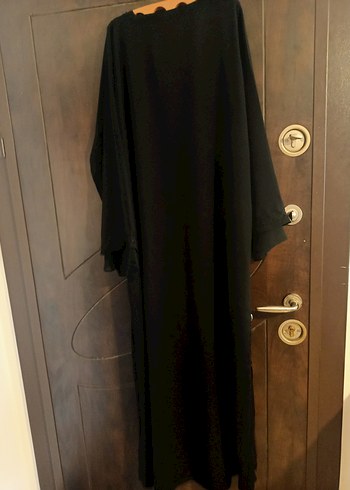 Nakışlı Siyah Uzun Kollu Uzun Elbise - Görsel 2