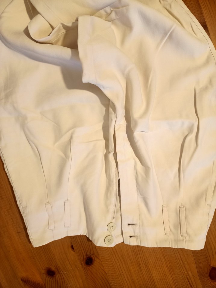 Bej Midi Keten Kadın Kumaş Pantolon - Görsel 2