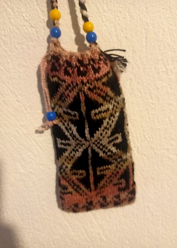 Boncuklu İşlemeli Bohem Örgü Çanta - Görsel 3