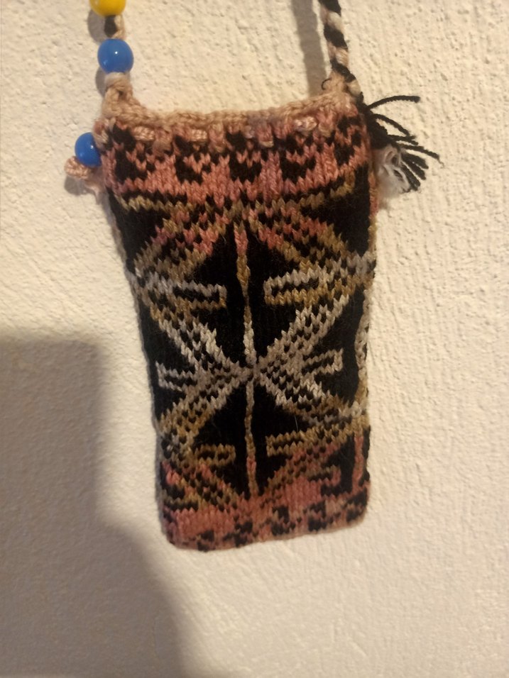 Boncuklu İşlemeli Bohem Örgü Çanta - Görsel 2