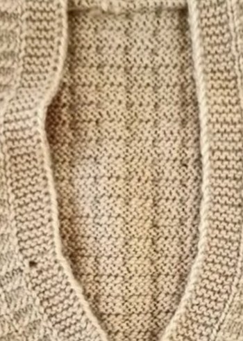 Kadın Bej Bohem Örgü Süveter - Görsel 3