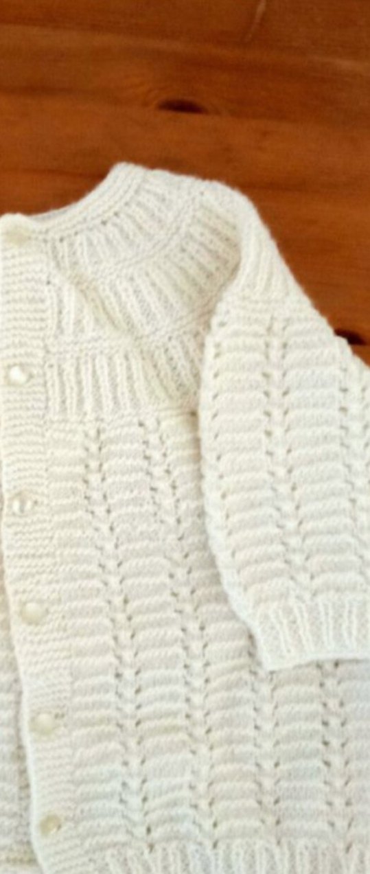 Beyaz Örgü Kız Çocuk Hırka - Görsel 2