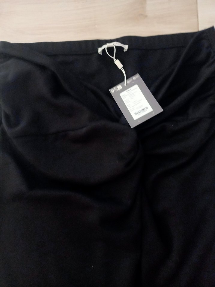 Siyah Drapeli Midi Hamile Eteği - Görsel 2