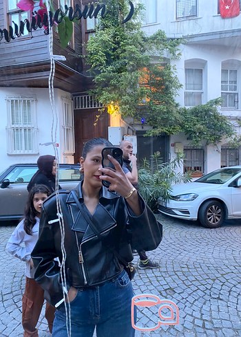 m Beden Beyyoglu Deri Biker Ceket