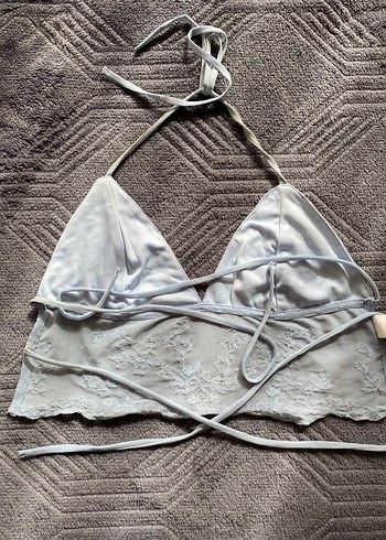 Gri Nakışlı Dantelli Bohem Bustiyer - Görsel 2