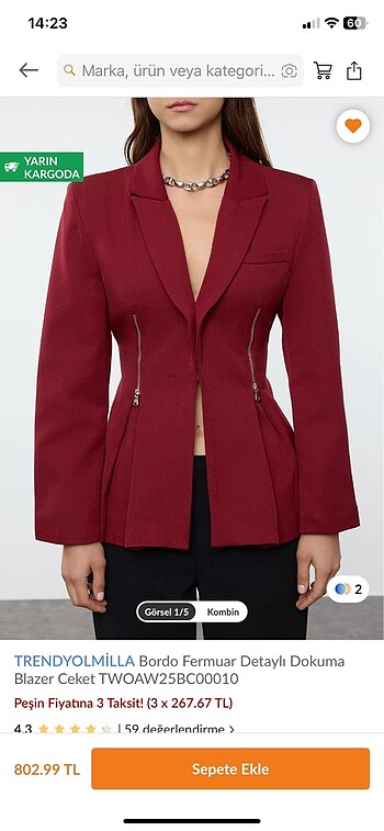 Oturtmalı Blazer Ceket