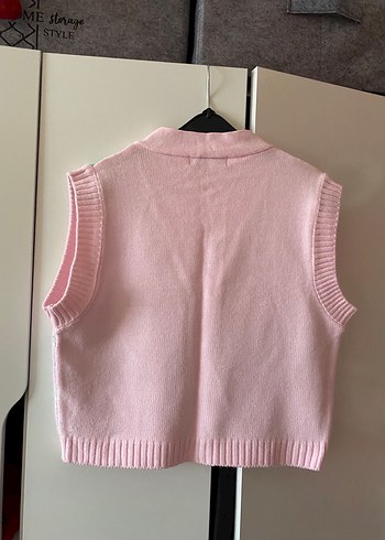 Pembe Pastel Renkli Örgü Kadın Süveter - Görsel 4