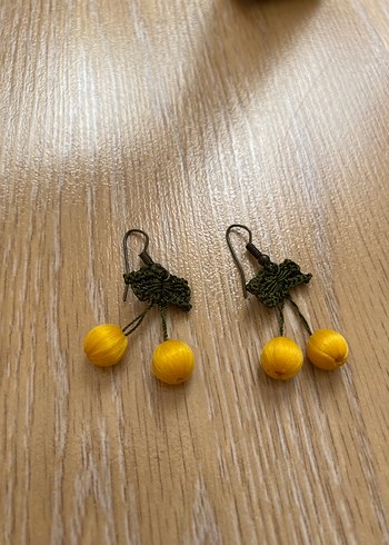 Sarı Kiraz Bohem Küpe - Görsel 2