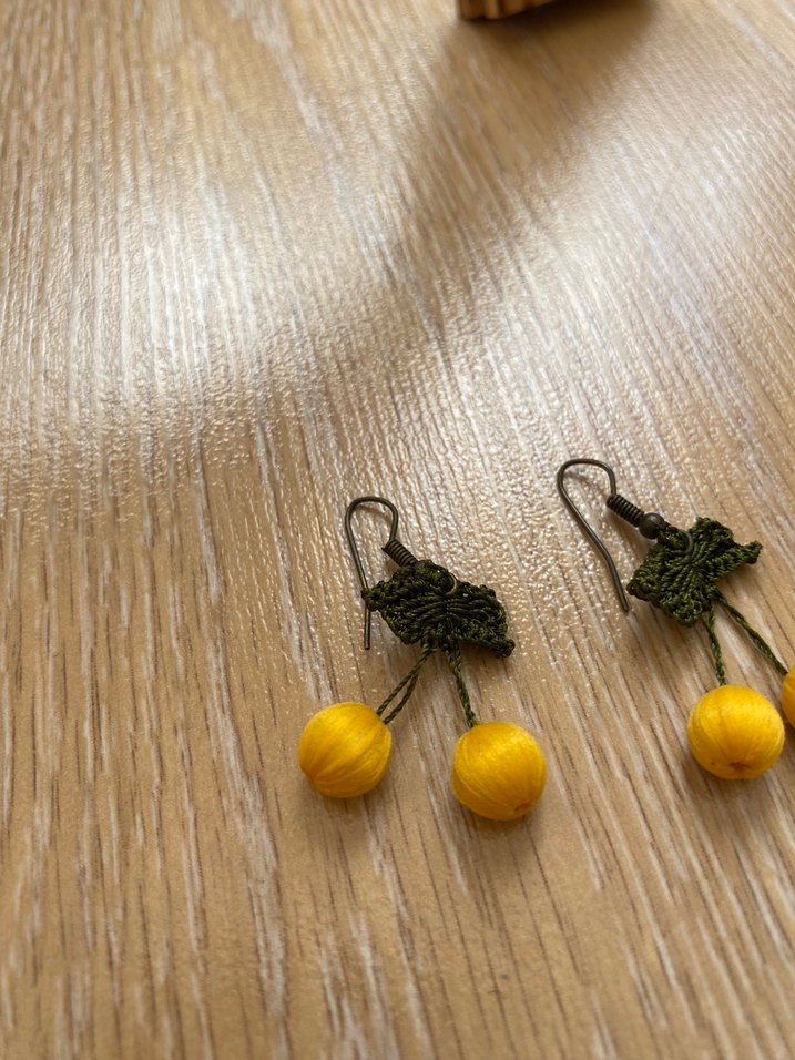 Sarı Kiraz Bohem Küpe - Görsel 3