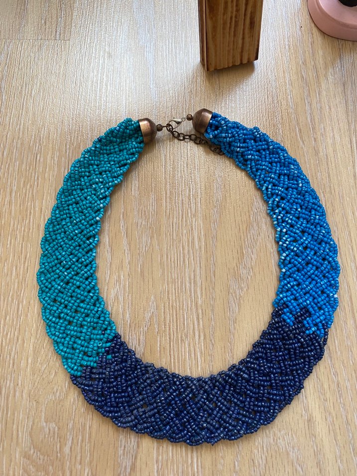 Boncuklu Mavi Bohem Kolye - Görsel 2