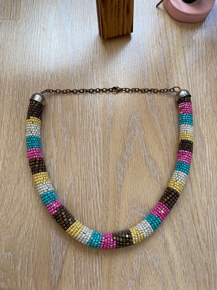 Çok Renkli Boncuklu Bohem Kadın Kolye - Görsel 3