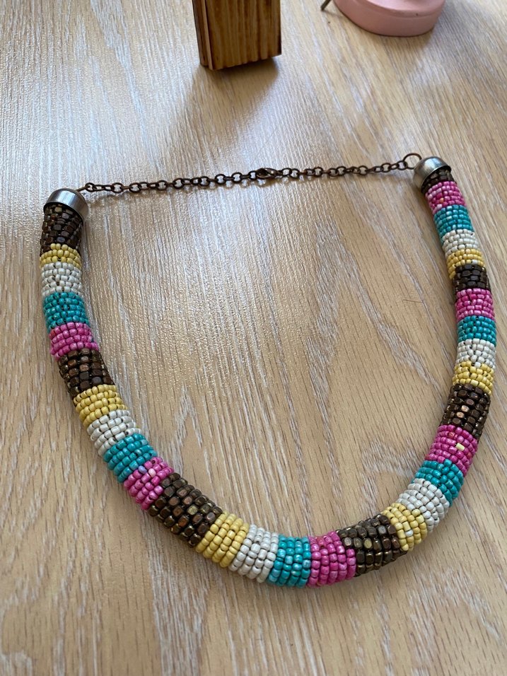 Çok Renkli Boncuklu Bohem Kadın Kolye - Görsel 2
