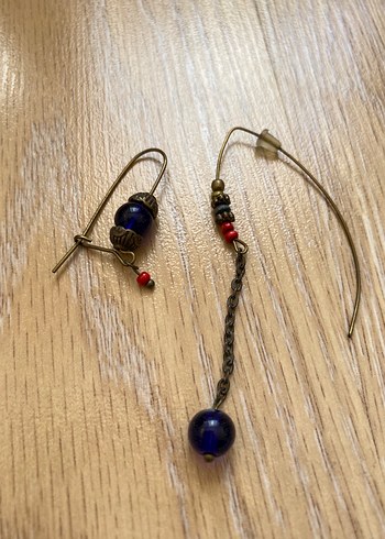 Uzun Çok Renkli Boncuklu Bohem Küpe - Görsel 3