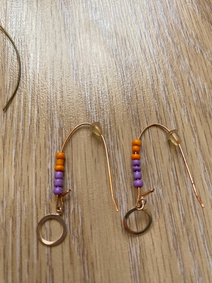 Uzun Çok Renkli Boncuklu Bohem Küpe - Görsel 2