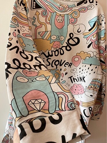 diğer Beden Yazılı uzun sweatshirt