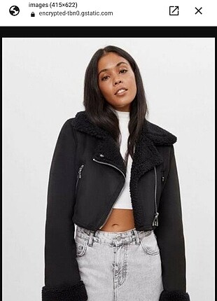Bershka süni biker crop ceket 