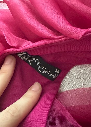 Bordo Fırfırlı Uzun Kadın Abiye Elbise - Görsel 3