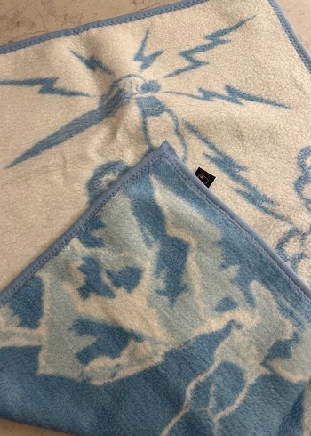 Bebek battaniyesi kışlık mavi beyaz - Görsel 3