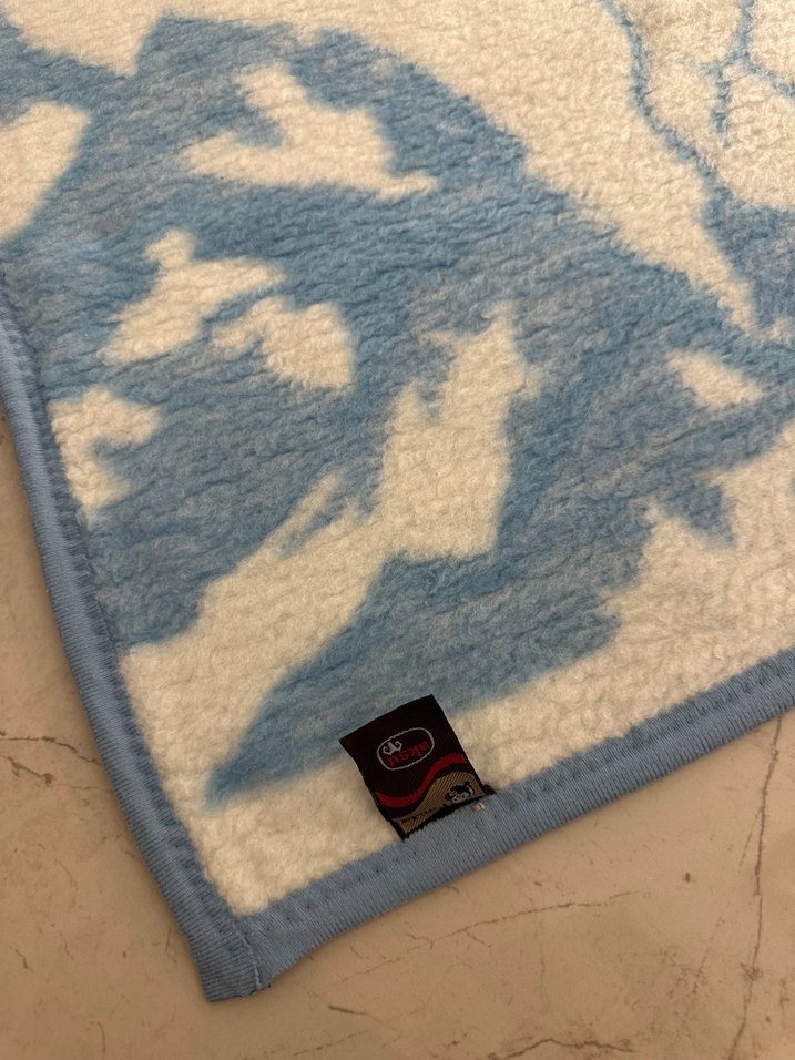 Bebek battaniyesi kışlık mavi beyaz - Görsel 4