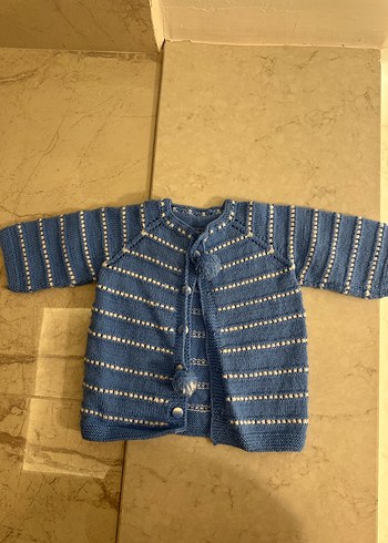 Mavi Erkek Çocuk Örgü Hırka - Görsel 2