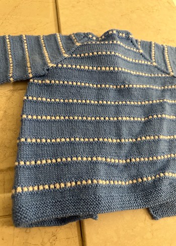 Mavi Erkek Çocuk Örgü Hırka - Görsel 4